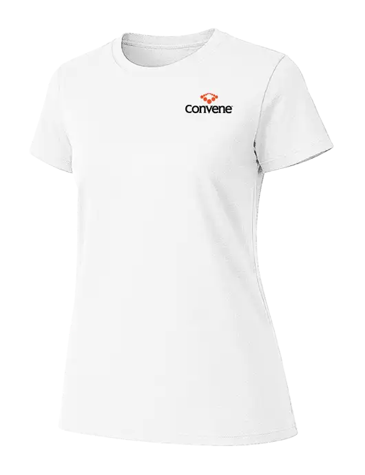 Womens Ring Spun White 4.5 oz T-Shirt w/Convene Logo