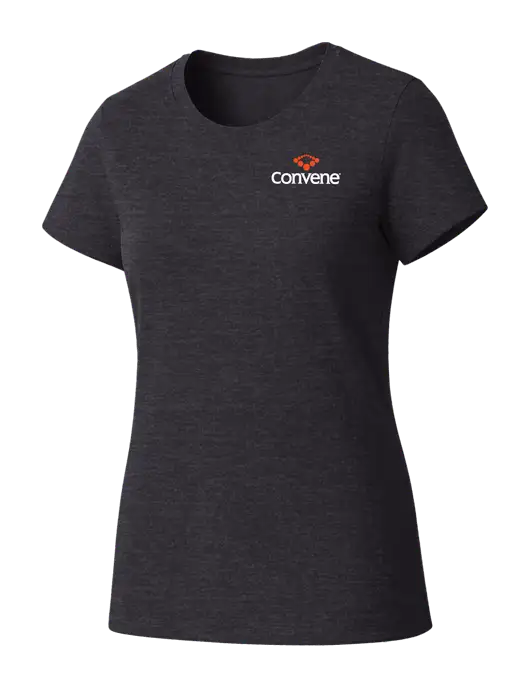 Womens Seriously Soft Heathered Charcoal T-Shirt w/Convene Logo