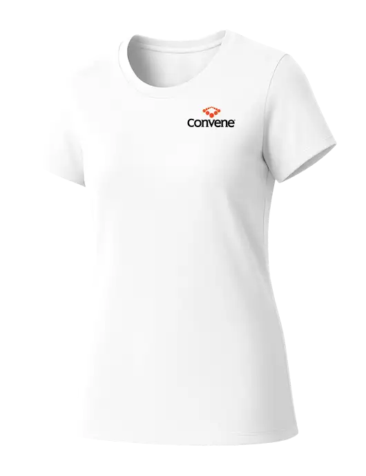 Womens Seriously Soft White T-Shirt w/Convene Logo