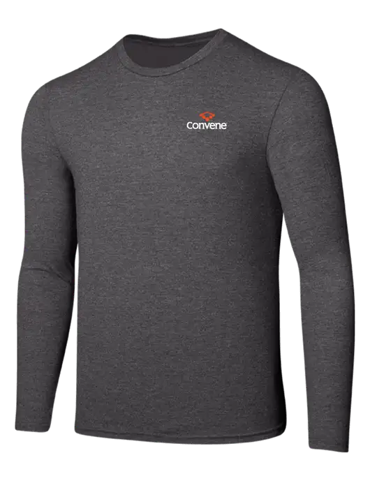 Seriously Soft Heathered Charcoal Long Sleeve T-Shirt w/Convene Logo