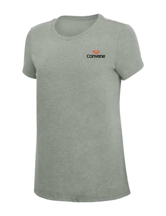 Womens Simply Soft Grey Frost 4.5oz  Poly/Combed Ring Spun Cotton T-Shirt w/Convene Logo