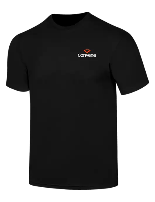 Simply Soft Black 4.5oz  Poly/Combed Ring Spun Cotton T-Shirt w/Convene Logo