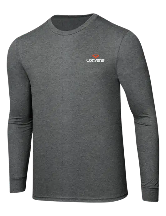 Simply Soft Long Sleeve Medium Grey Frost 4.5 oz, Poly/Combed Ring Spun Cotton T-Shirt w/Convene Logo