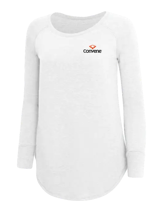 Womens Perfect Wide Collar Tunic Tri-Blend White 4.5 oz T-Shirt w/Convene Logo