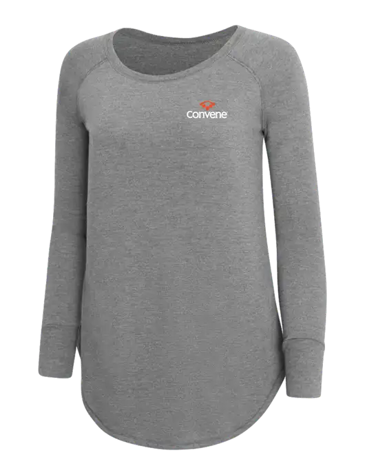 Womens Perfect Wide Collar Tunic Tri-Blend Grey Frost 4.5 oz T-Shirt w/Convene Logo