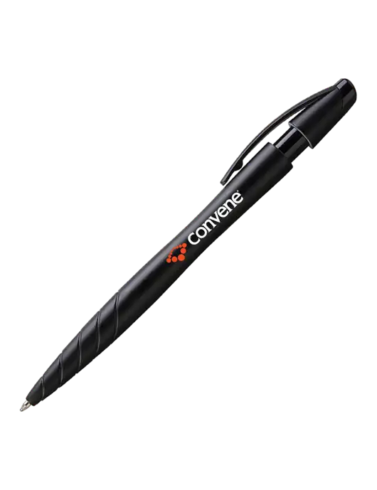 Awali Black Metallic Pen - Black Ink w/Convene Logo