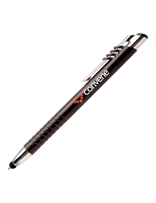 Schirhart Black Stylus Pen - Blue Ink w/Convene Logo