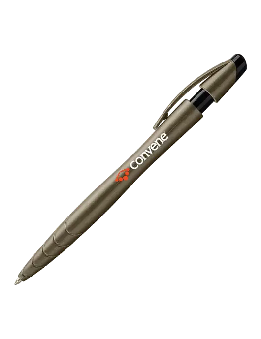 Awali Grey Metallic Pen - Black Ink w/Convene Logo