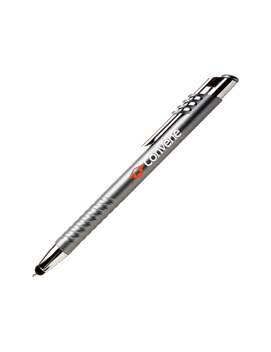 Schirhart Grey Stylus Pen - Blue Ink w/Convene Logo