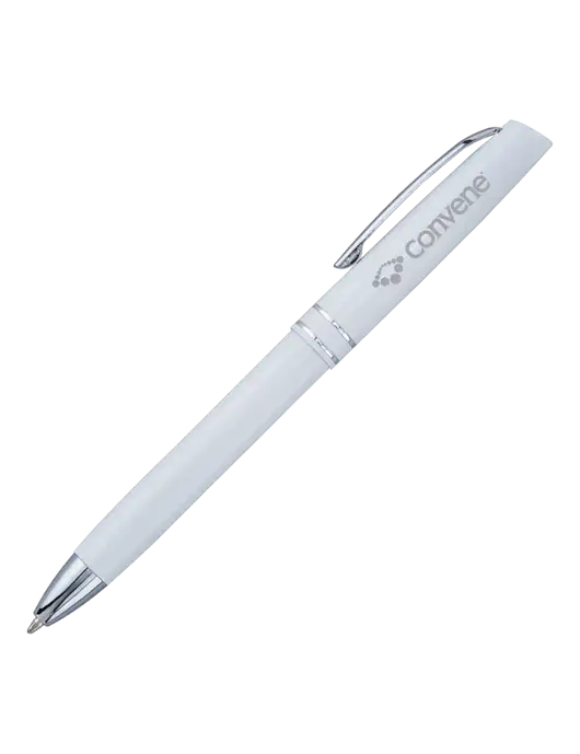 White Anguilla Black Ink Pen w/Convene Logo