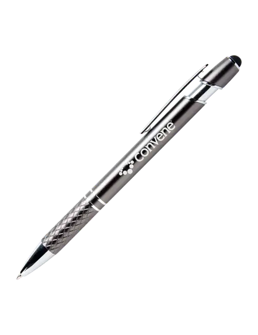 Valencia Gunmetal Stylus Pen - Black Ink w/Convene Logo
