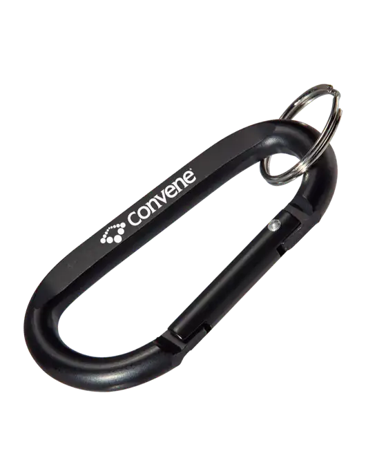 Black Carabiner & Key Ring w/Convene Logo