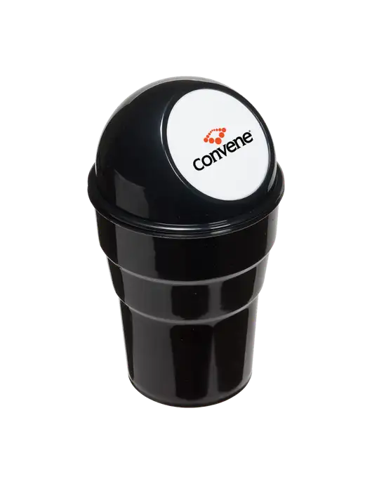 Black Car Cup Holder Trash Can w/Convene Logo