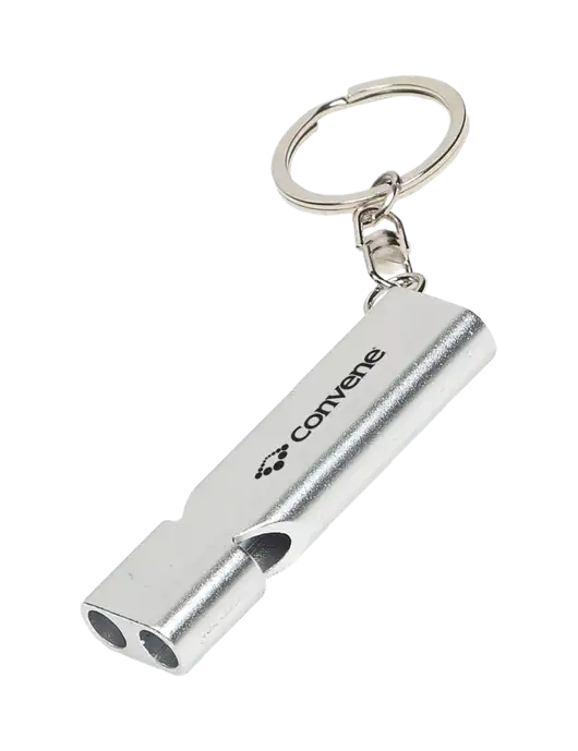 Quick Alert Silver Safety Whistle w/Convene Logo