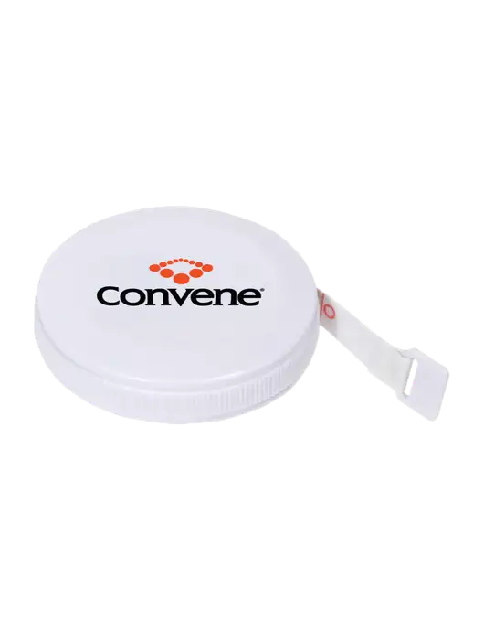 White Round Tape Measure w/Convene Logo