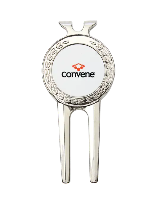 Silver Divot Tool, 1.5 x 3 w/Convene Logo