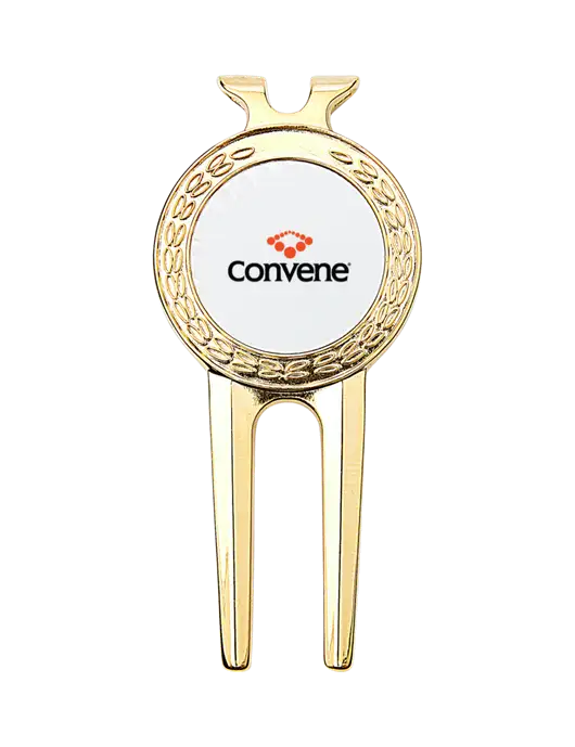 Gold Divot Tool, 1.5 x 3 w/Convene Logo