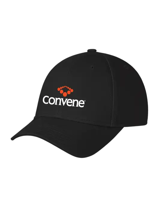 Black Structured Cap Hook & Loop w/Convene Logo