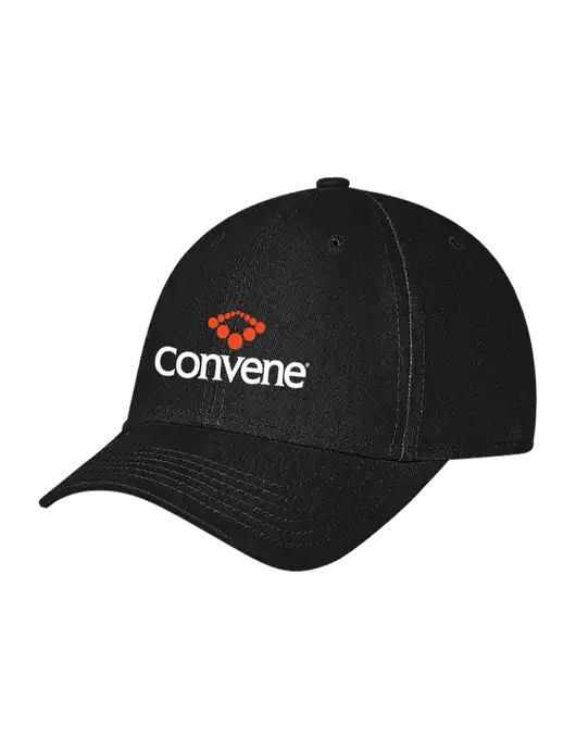 Black Structured Soft Snap Closure Hook & Loop Cap w/Convene Logo