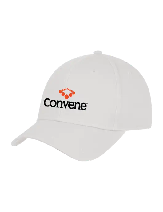 White Structured Cap Hook & Loop w/Convene Logo