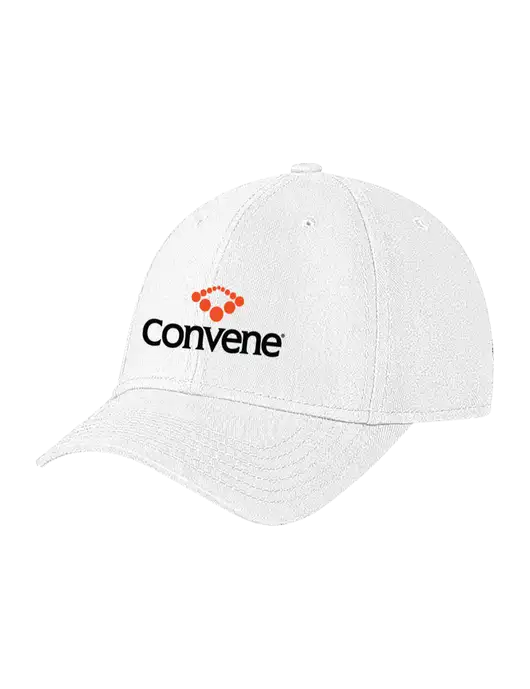 White Structured Soft Snap Closure Hook & Loop Cap w/Convene Logo