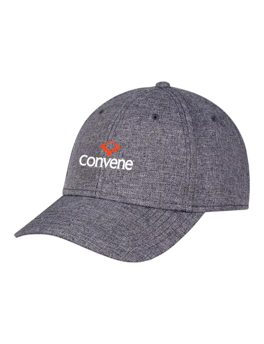 Heather Charcoal Structured Linen Look Cap Hook & Loop w/Convene Logo