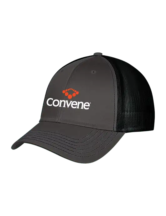 Charcoal & Black Mesh Trucker Cap Snap Back w/Convene Logo
