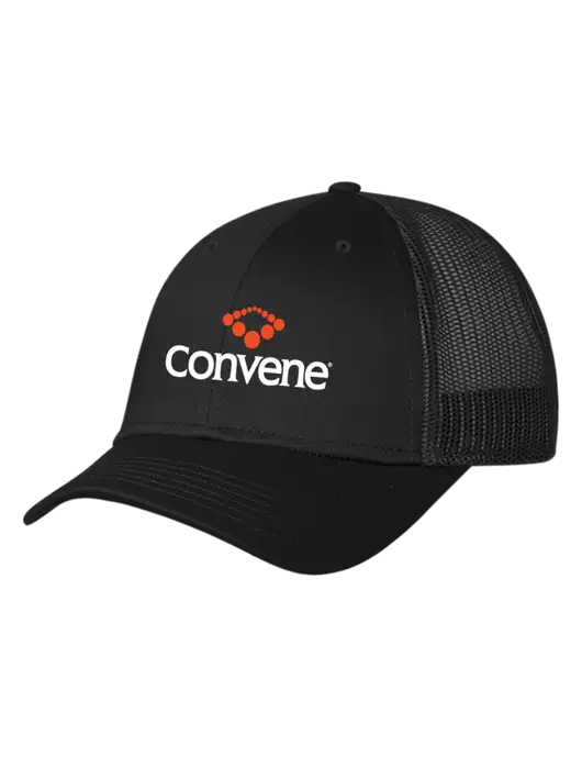 Black Mesh Trucker Cap Snap Back w/Convene Logo