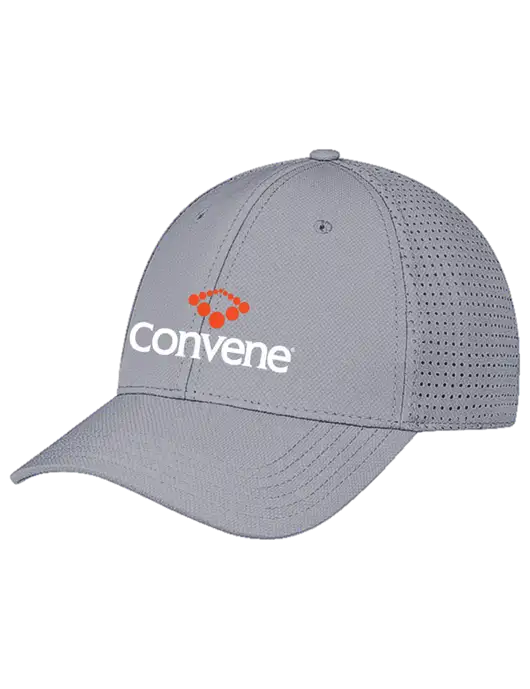 Grey Performance Stretchable Cap Hook & Loop w/Convene Logo