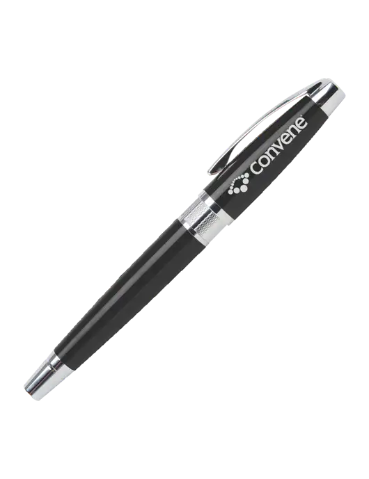 Masscotti Black Rollerball Pen - Black Ink w/Convene Logo