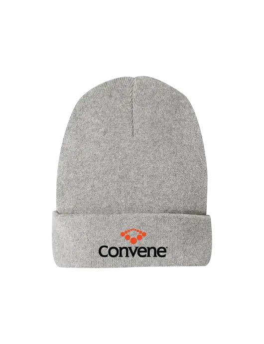 Recycled Light Heather Grey Beanie w/Convene Logo