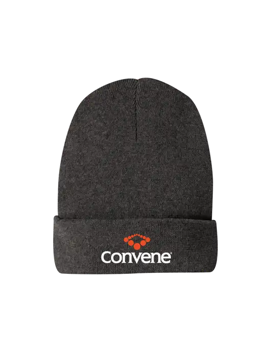 Recycled Charcoal Heather Beanie w/Convene Logo