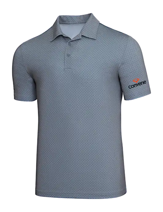 Adidas Light Grey Three Diamond Dot Print Polo w/Convene Logo