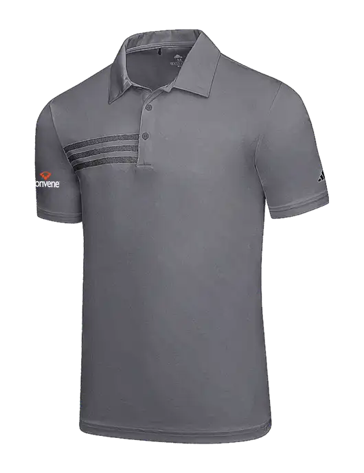 Adidas Medium Grey 3 Stripes Chest Polo w/Convene Logo