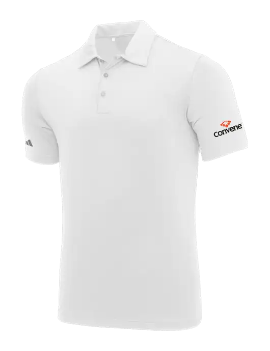 Adidas White Ultimate Solid Polo w/Convene Logo