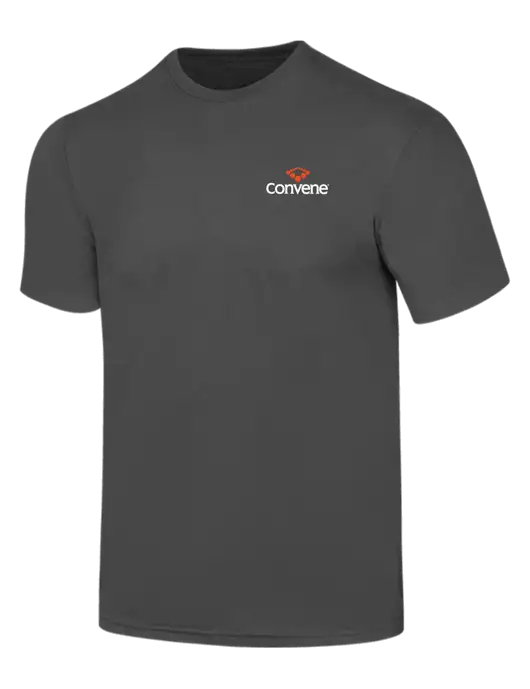 Simply Soft Charcoal 4.5oz  Poly/Combed Ring Spun Cotton T-Shirt w/Convene Logo
