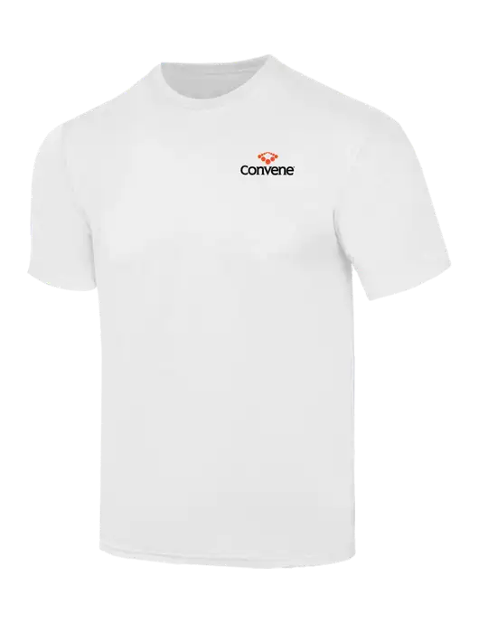 Simply Soft White 4.5oz  Poly/Combed Ring Spun Cotton T-Shirt w/Convene Logo