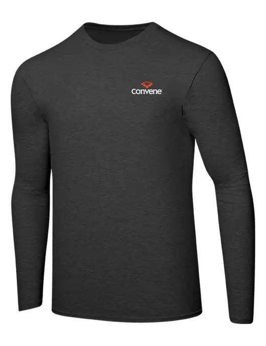 Ring Spun Dark Heather Grey 4.5 oz Long Sleeve T-Shirt w/Convene Logo