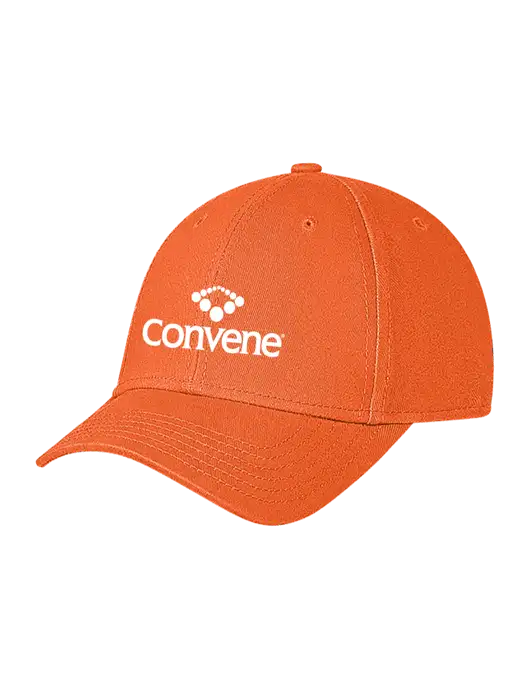 Orange Structured Soft Snap Closure Hook & Loop Cap w/Convene Logo