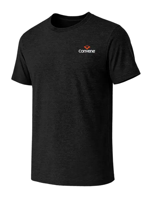 BELLA+CANVAS Black Heather CVC Short Sleeve Tee w/Convene Logo