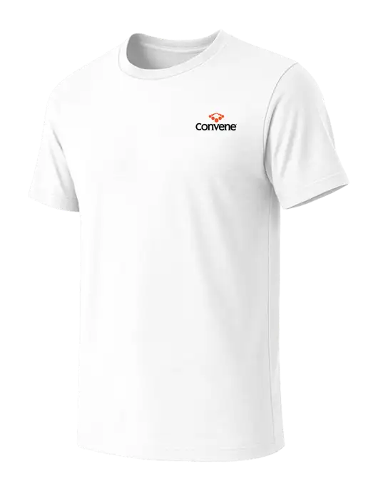BELLA+CANVAS White Blend CVC Short Sleeve Tee w/Convene Logo