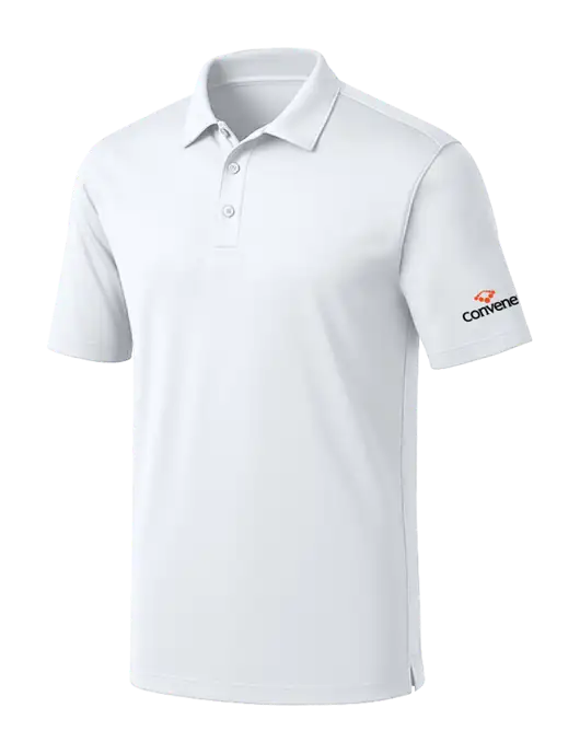 White Silk Touch Performance Polo w/Convene Logo