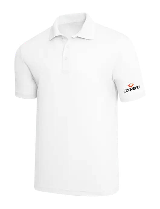 White PosiCharge RacerMesh Polo w/Convene Logo