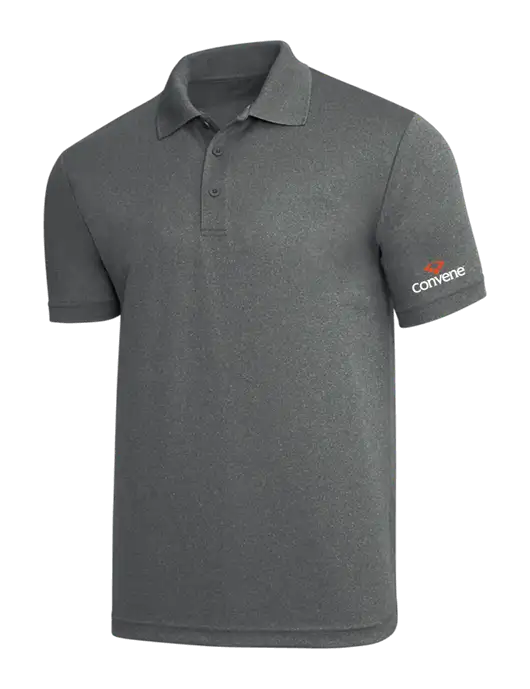 Medium Grey Heather PosiCharge RacerMesh Polo w/Convene Logo