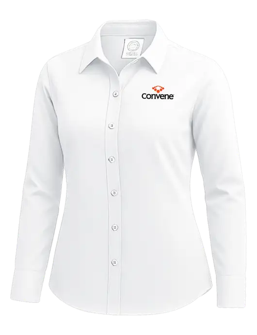 Brooks Brothers Womens White Wrinkle-Free Stretch Nailhead Shirt w/Convene Logo