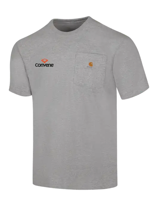 Carhartt Workwear Light Grey Heather Pocket Short Sleeve T-Shirt w/Convene Logo