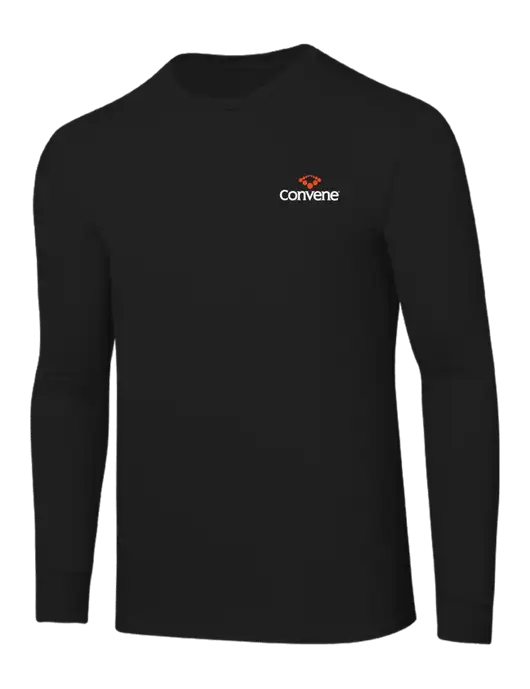 Core Blend Black Long Sleeve Tee w/Convene Logo