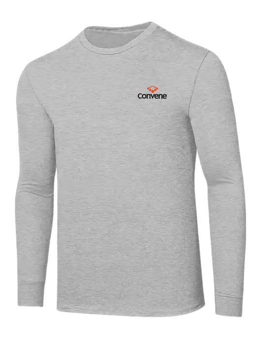 Core Blend Light Grey Heather Long Sleeve Tee w/Convene Logo
