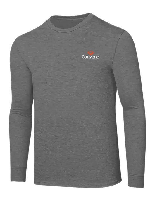 Core Blend Medium Grey Heather Long Sleeve Tee w/Convene Logo