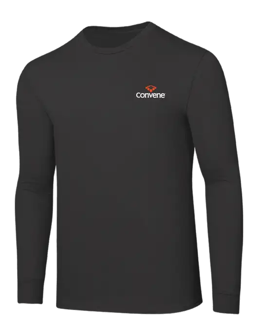 Core Blend Charcoal Grey Long Sleeve Tee w/Convene Logo